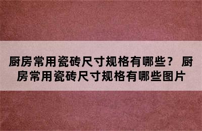 厨房常用瓷砖尺寸规格有哪些？ 厨房常用瓷砖尺寸规格有哪些图片